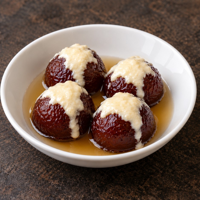 Kala Jamun with Rabdi.