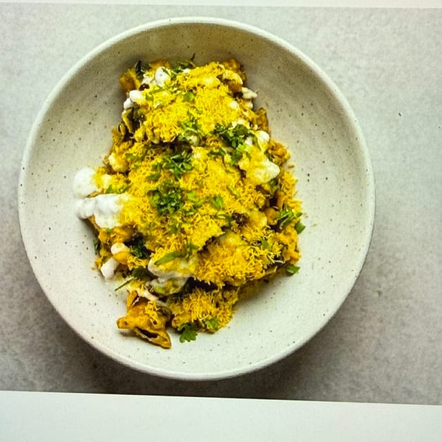 Spinach Pakora Chaat.
